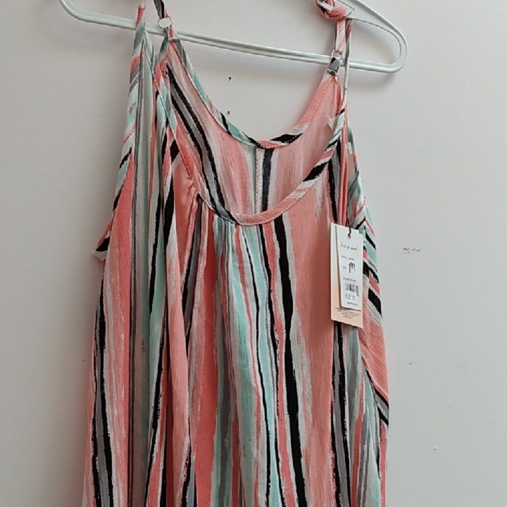 Striped Sleeveless Dress in Pink and Mint